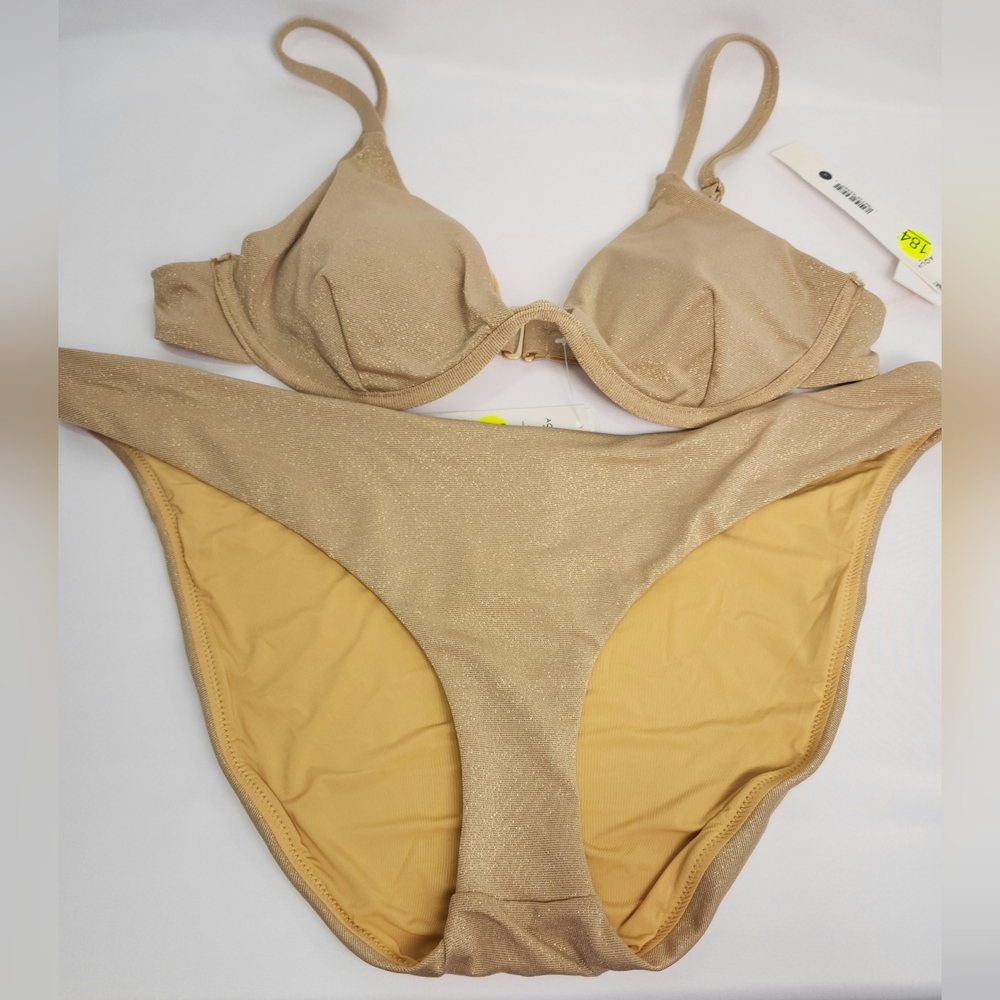 Aqua Gold Bikini Set Lg XLg New